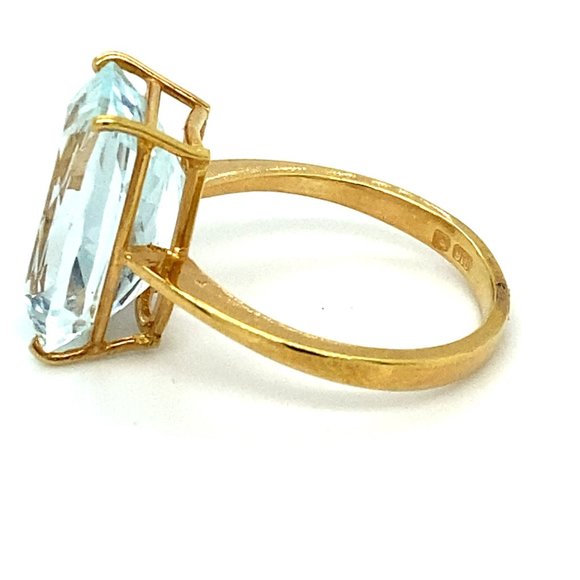 Certified Aquamarine 9.21ct Solid 22K Gold Ring - Picture 5 of 8